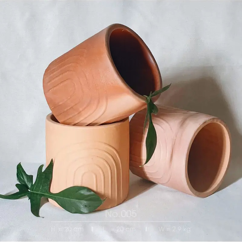 chậu đất nung vây tay, chậu đất nung 20cmx20cm