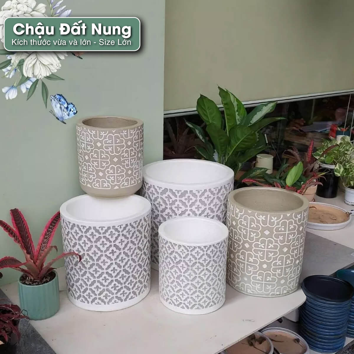 chau-dat-nung-son-wax-hinh-tru chậu đất nung sơn wax
