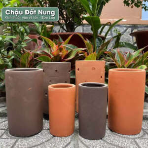 chậu đất nung trụ cao